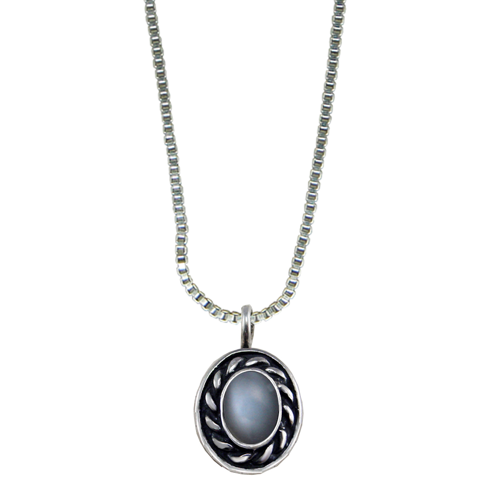 Sterling Silver Little Grey Moonstone Pendant Necklace